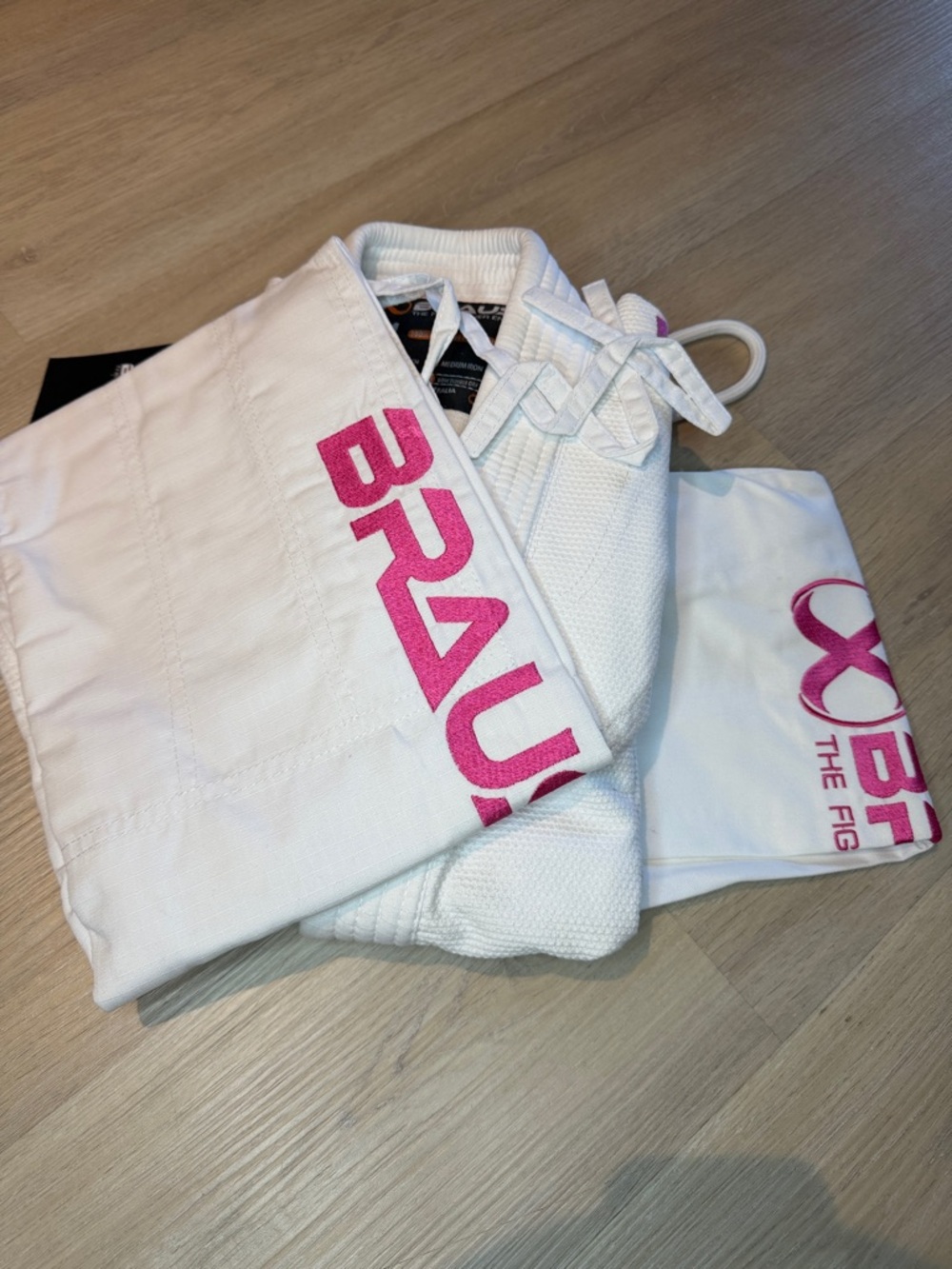 Women's White Gi with Pink Logo